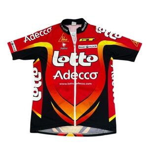 Lotto Adecco Red Orange Cycling Jersey Nalini GT Sika Vintage Full Zip Size L